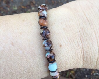 Bronzite amazonite magnetic bracelet
