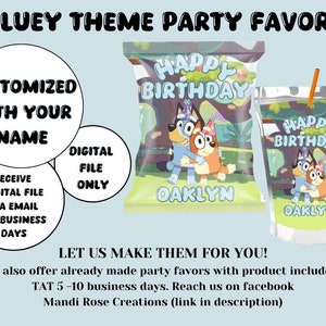Blue dog Digital Party Favor Bundle