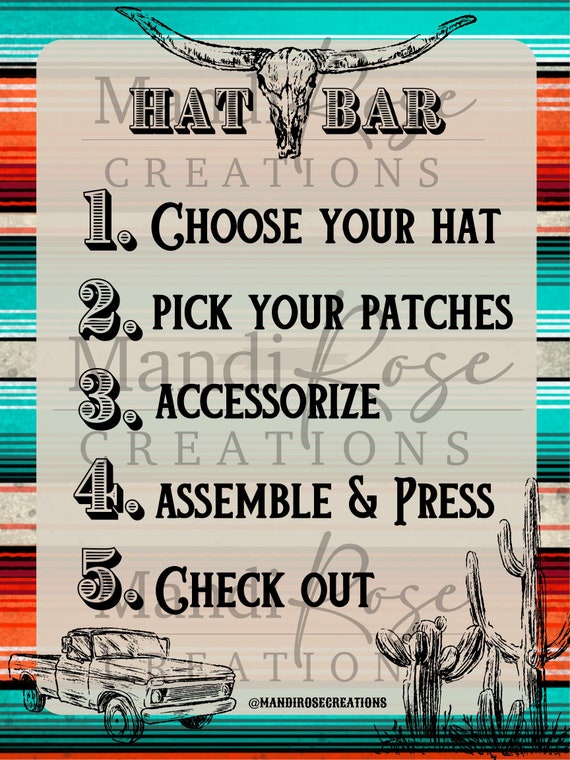 Barra per cappelli da camionista a tema western Istruzioni per l