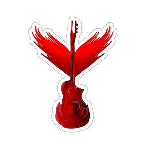Electric Guitar Sticker | Instrument Sticker | Les Paul Sticker | Guitar Graphic Sticker | Wings | Sqwinx