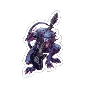 Electric Guitar Sticker | Instrument Sticker | Musician Sticker | Beast and Guitar Graphic | Sqwinx