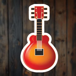 Guitar Stickers | Music Lover Sticker | Guitar Decal | Instrument Decoration | Cool Laptop Sticker | Musical Gift | Vinyl Sticker | Sqwinx