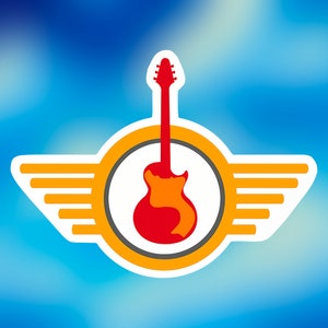 Electric Guitar Sticker | Instrument Sticker | Guitar Graphic Sticker | Musician Sticker| Music Gift | Sqwinx