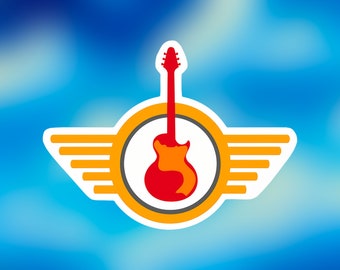 Electric Guitar Vinyl Sticker: Glossy Instrument Graphic