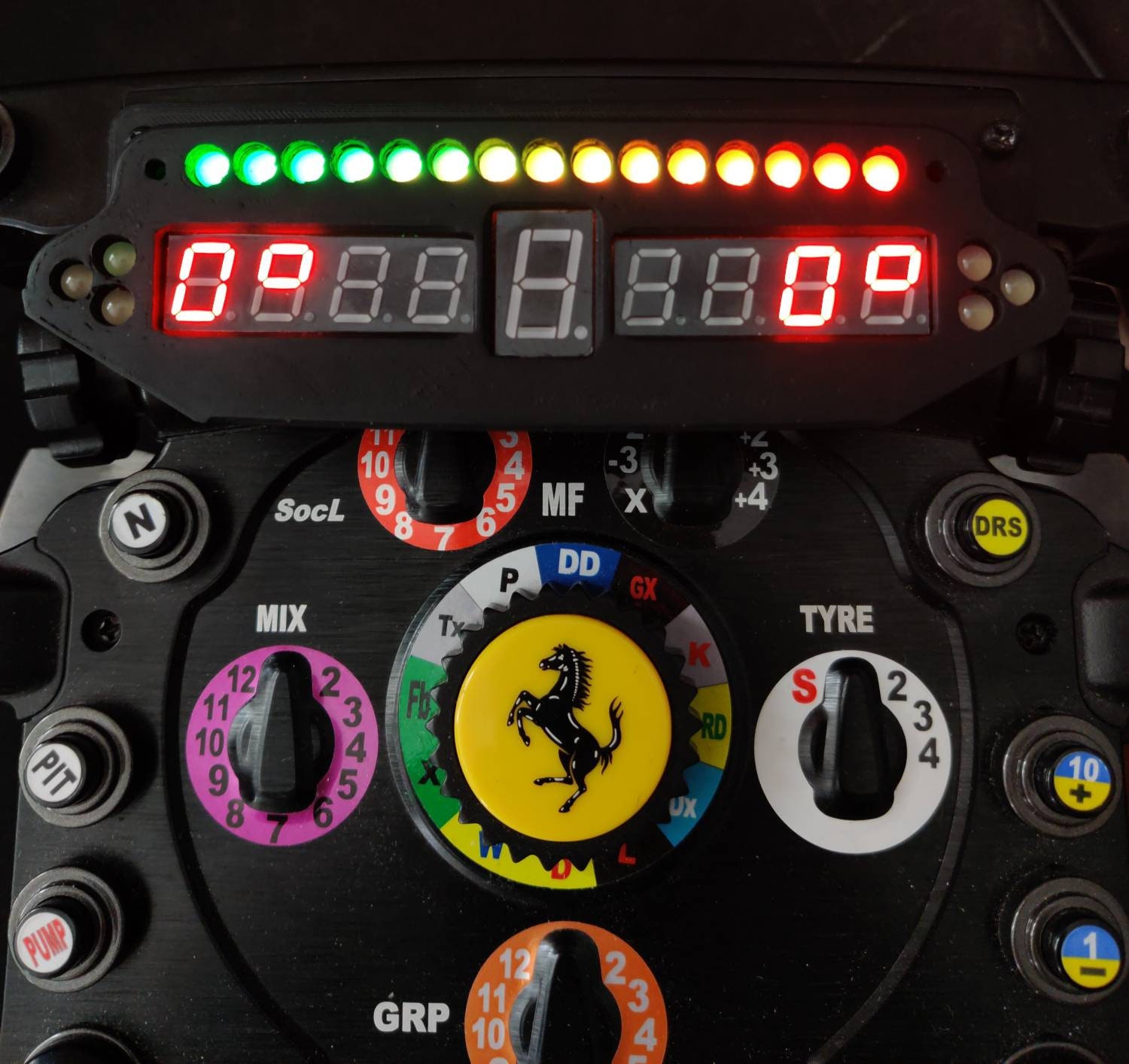 Shift Rev Indicator Sim Racing Display for Thrustmaster F1 Wheel