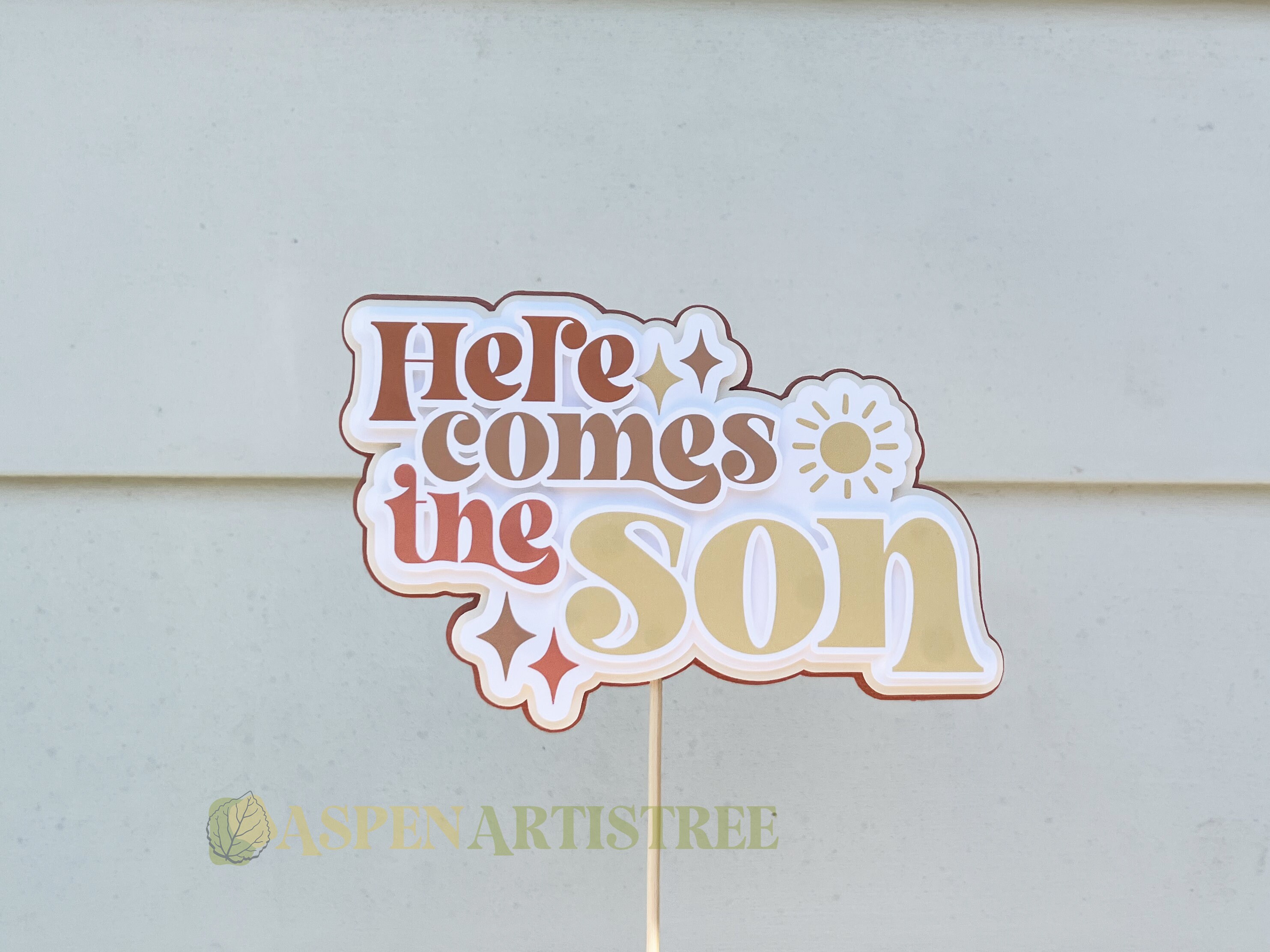Here come the son cake topper baby shower cake topper here comes the son baby shower boys baby shower decorations cake topper
