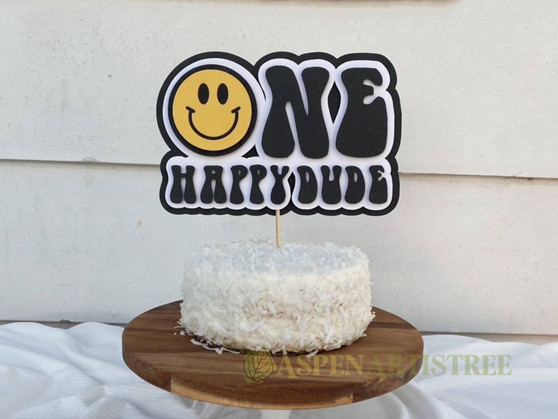 One Happy Dude Cake Topper One Happy Dude Party Decor Etsy Il 1140xN.4808099542 8mj4