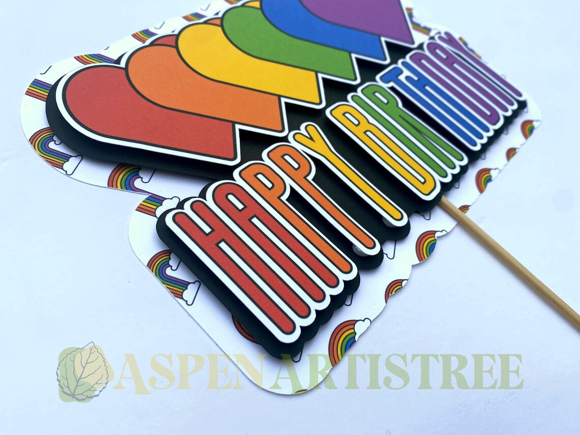 Rainbow Cake Topper Pride Cake Topper Custom Cake Topper - Etsy