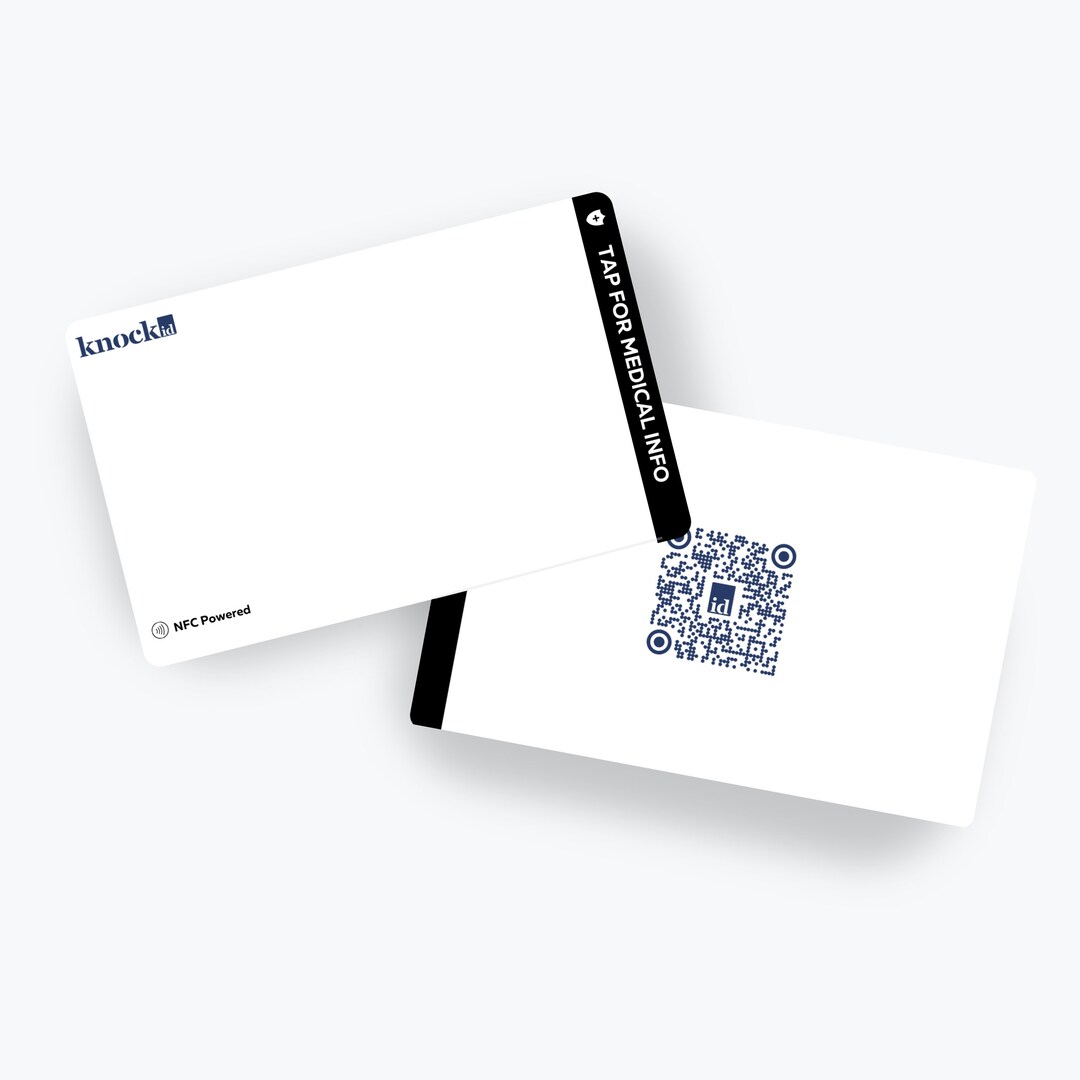 Knock ID NFC Medical ID Medical Identification Card Tap Etsy