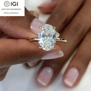 IGI certified 2.50 Carat lab grown Oval diamond engagement ring F, VS1 lab created diamond ring engagement, proposal ring promise Ring.