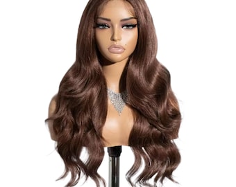 Lace Front Wig Heat Resistant Wig Deep Part Front Lace Wig 26” Long Wavy Loose Curly Wavy Brown Blonde Wig HD Transparent Lace Front Wig
