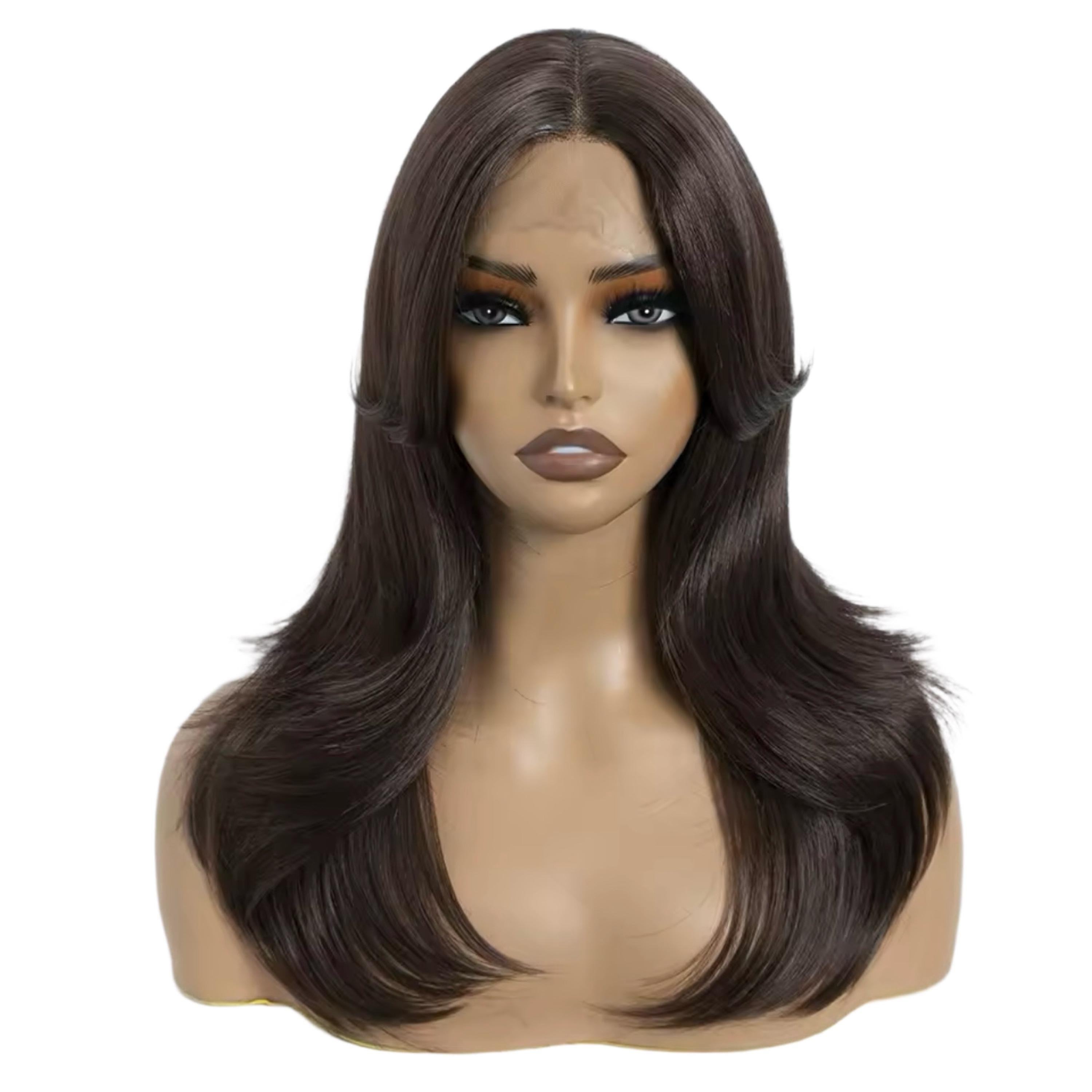 Lace Front Dark Brown Preplucked Wig - Etsy
