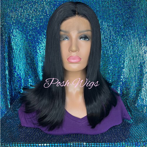 Luxury Short Black Lace hot Front Wig