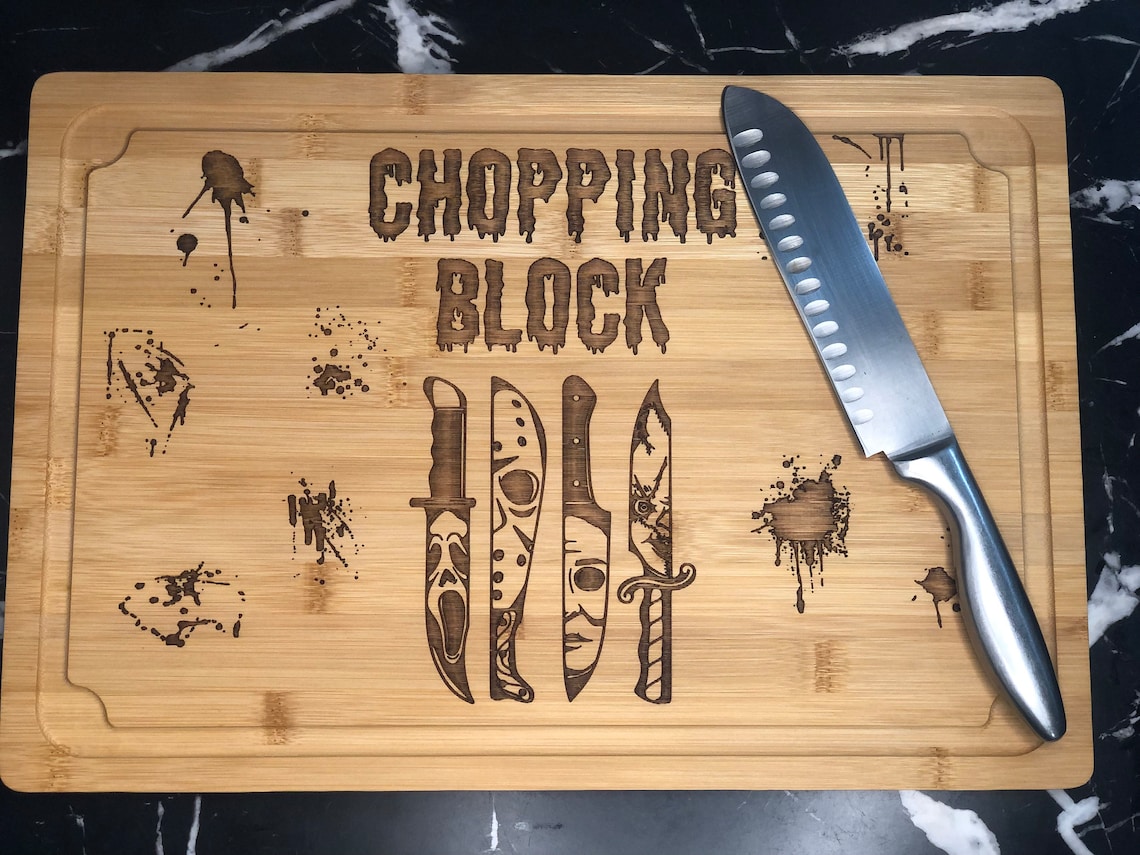 Bloody Serial Killer Knife Cutting Board Horror Movie Knives Etsy