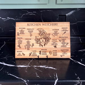 Tabla de cortar/embutidos de brujería de cocina / Decoración de cocina / Decoración de brujas / Sanación y manifestación / Estilo brujería / Decoración mística