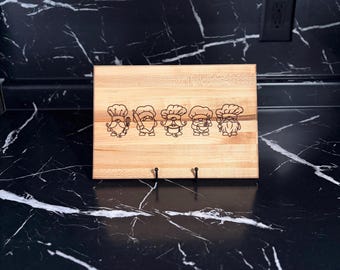 Gnomes cooking Cutting/Charcuterie Board/Cooking Decor