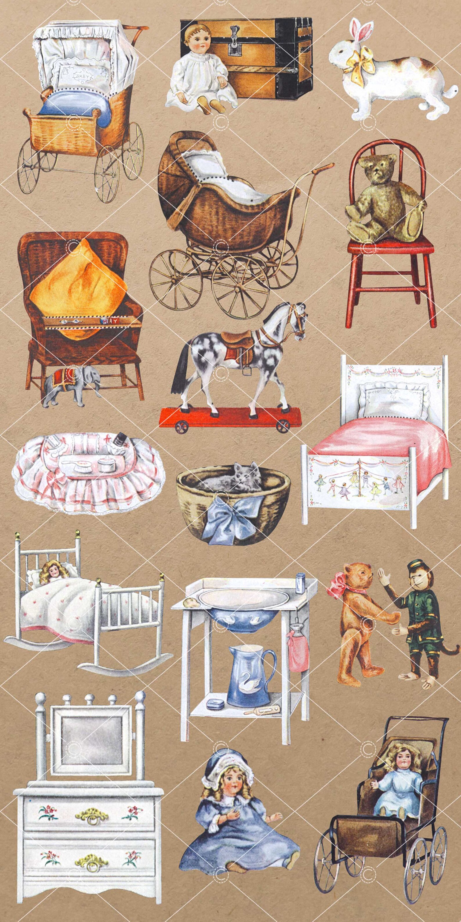Vintage Baby Room Clipart 16PNG Nursery Decor Interior - Etsy