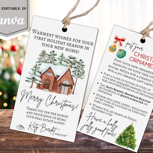 Ornement de Noël Concours de médias sociaux et cadeaux pour les clients Fêtes Pop d'hiver par étiquette pour les agents immobiliers et les agents immobiliers