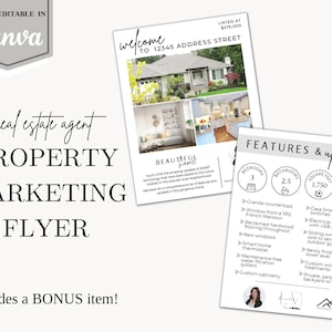Property Listing Flyer Real Estate Marketing for Real Estate Agents and Realtors, Features and Updates, Listing Description & Listing Photos