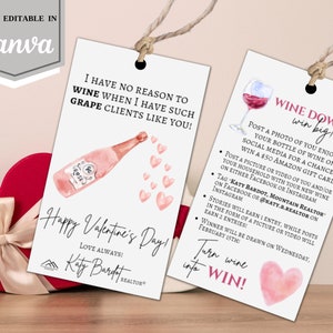 Valentine&#39;s Day Wine Social Media Contest Pop By Tag for Realtors and Real Estate Agents