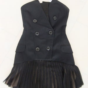 Julien Macdonald black layered party dress with pleated skirt detail (Size 40) EU 34 - UK 6 - new with tags (Weight: 525g) FREE postage