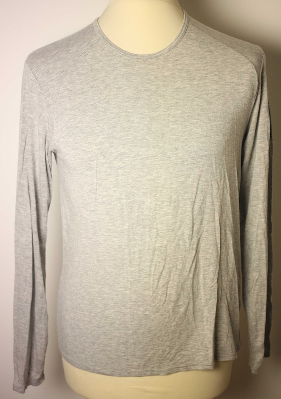 トップス 2000s Neil Barrett Long Sleeve Archive Neil Barrett Mens Vintage Grey Long-sleeved Top-circa 1990s-weight
