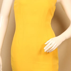 Vestido vintage de verano amarillo para mujer de Ozbek, talla 36-38 de la UE, vestido muy raro de los años 80, envío GRATIS