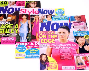 Revista Now/Now Style (tres revistas incluidas), 2005/2009, NUEVA, Reino Unido, portadas de Jennifer Lopez y Katie Holmes (Peso: 642 g), envío GRATUITO