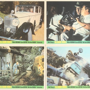 Lobby card "The Gnome-Mobile", originali Walt Disney del 1967, 8 carte incluse, dimensioni 25,2 cm x 20,3 cm (peso: 100 g), spedizione GRATUITA.