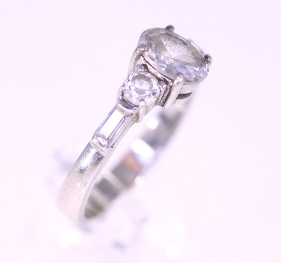 Silver 925 ladies vintage statement ring inset wi… - image 3