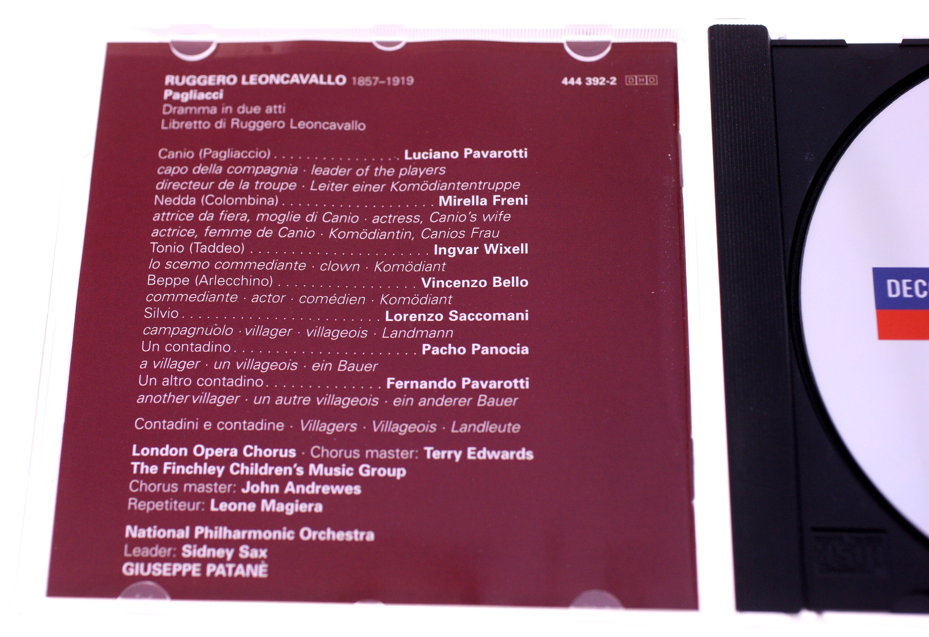 Pagliacci-ruggero Leoncavallo-luciano Pavarotti-super Rare