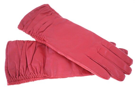 Ladies red gloves best sale