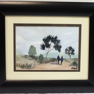 Peter Bell acquerello originale vintage - incorniciato e smaltato - pronto da appendere - firmato dall'artista a penna - circa anni '80/'90 - spedizione GRATUITA
