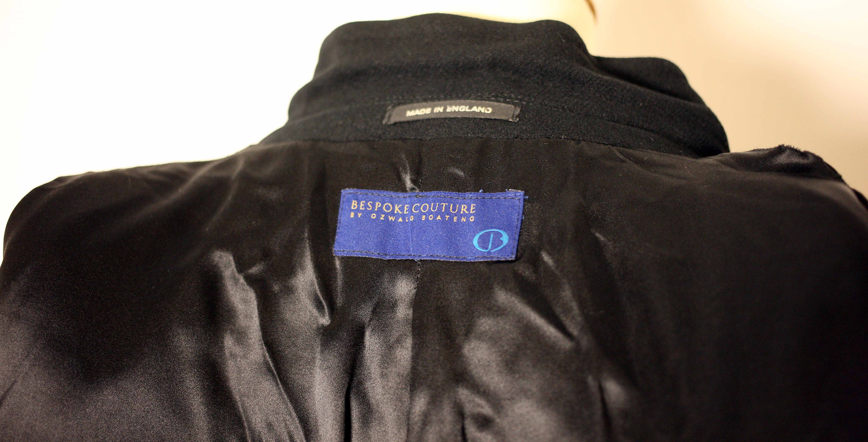 Ozwald Boateng Mens Vintage Black Cashmere Double-breasted Coat 