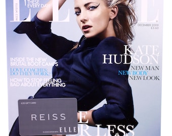 ELLE magazine-British issue-December 2009-Kate Hudson front cover-NEW (Weight: 820g) FREE postage