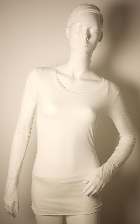 Lamis Khamis ladies white extra long t-shirt with… - image 9