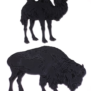 Animal Designs "Wild Life Series" 1971 plastica Bison + Camel-Frank Down Ltd-Made in England (peso combinato: 64 g) - spedizione GRATUITA