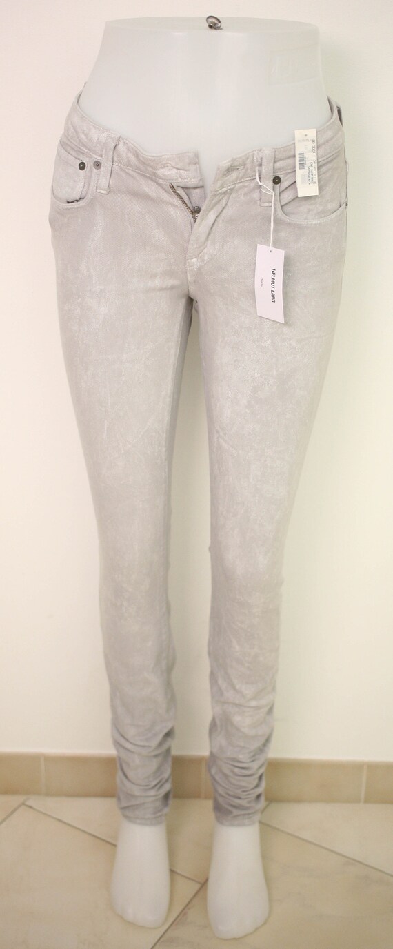 Helmut Lang Ladies Vintage Silver-grey Skinny Jeans-waist 26 