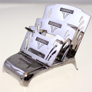 Antique art nouveau German chrome-plated folding letter holder-circa 1900s-Weight 438g-FREE postage
