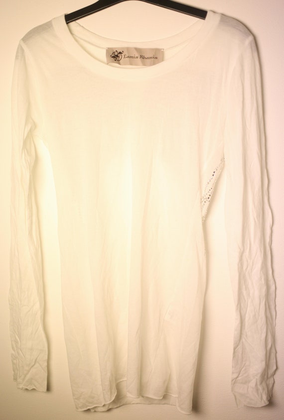 Lamis Khamis ladies white extra long t-shirt with… - image 6