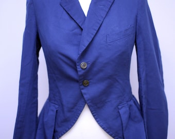 Commes des Garçons ladies vintage handmade Royal blue tailcoat-Size S-UK 8-EU 36-US 4-circa 1990s (Weight: 500g) free postage