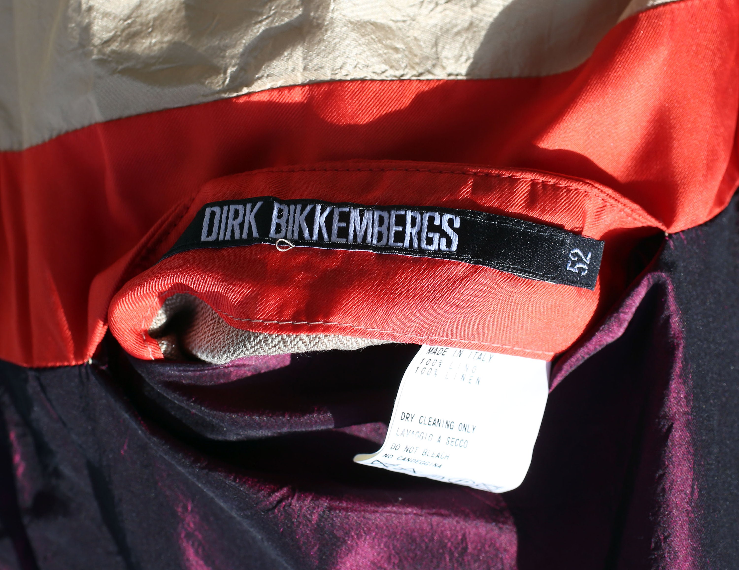 Dirk Bikkembergs Mens Reversible Linen / Silk Jacket-size 52-circa