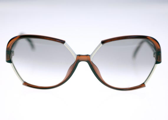 VIENNALINE ヴィンテージ ブラウン スクエアメガネ 太ブチフレーム Viennaline Optyl 1304 80 Ladies Vintage Oversized Sunglasses-circa