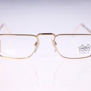 Luxottica 1131 GEP 18k - 145mm men's vintage eyeglasses with original clear lenses-circa 1990s-NEW-Weight 24g-FREE postage