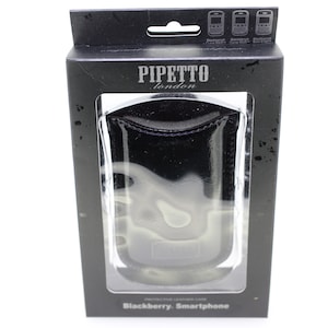 Pipetto London - Custodie per cellulari Blackberry in pelle verniciata nera da donna - 3 custodie incluse - NUOVE - circa anni '90 - Peso complessivo 240 g - Spedizione GRATUITA