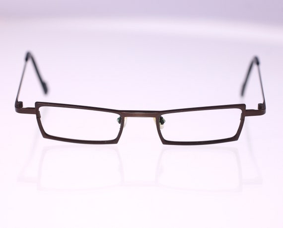 Theo Belgium XM 98 Vintage Eyeglasses Brown Metal Frame-circa