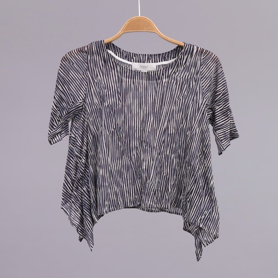 Pringle of Scotland, Pringle of Scotland ladies vintage grey/black striped pattern top-EU 36-UK 8-US 4 (Weight: 60g) Free postage