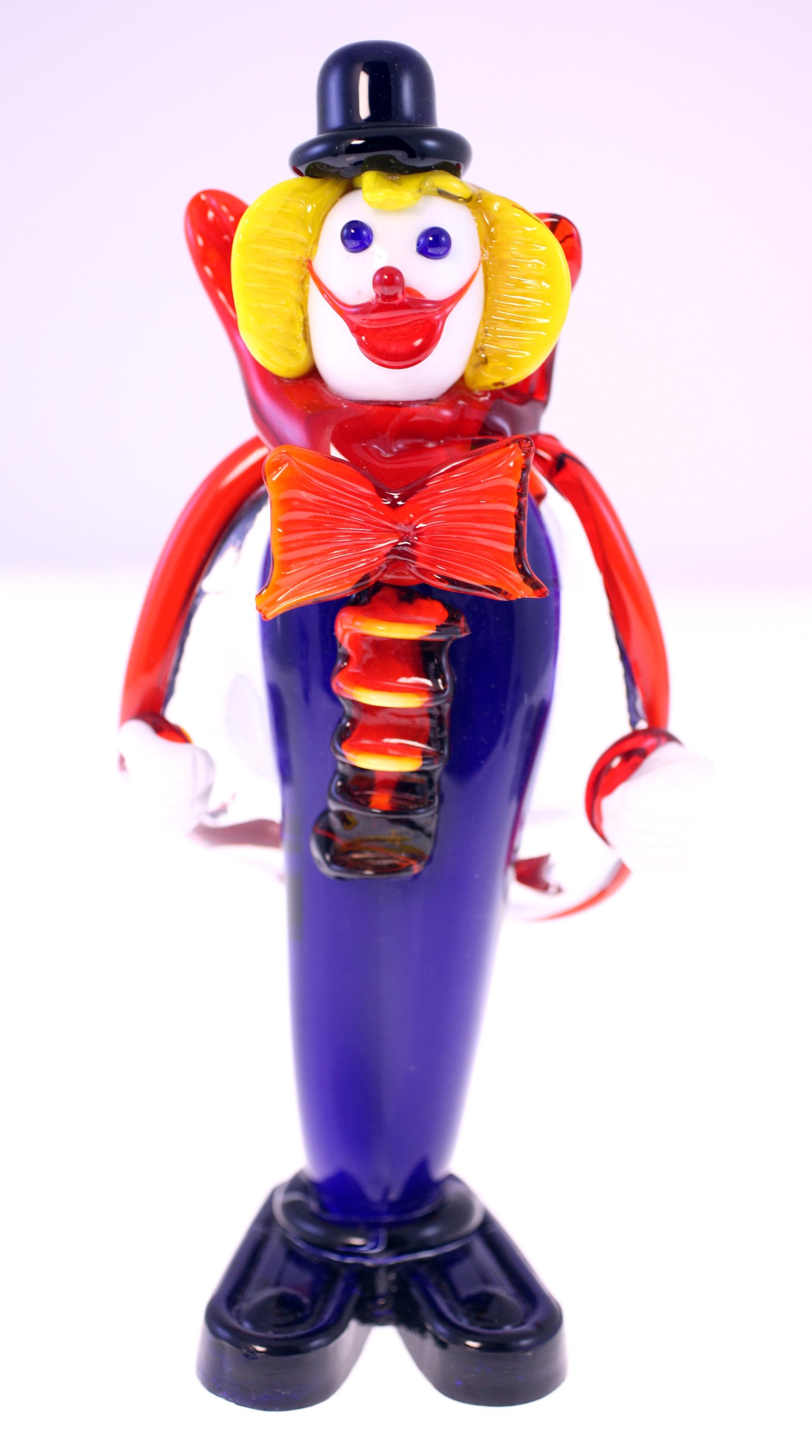 Murano glass handmade clown figurine - circa 1960s/1970s (Weight: 1160g) FREE postage