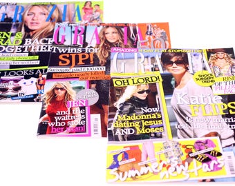 Revista Grazia (tres revistas incluidas) - Mayo de 2009 - NUEVA - Reino Unido - Portadas de Jennifer Aniston y Katie Holmes (Peso: 982 g) Envío GRATUITO