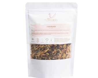 I am Peace: Soothing and Relaxing Herbal Tea Blend, will transport you into a serenity Paradise - 5 oz Pouch.